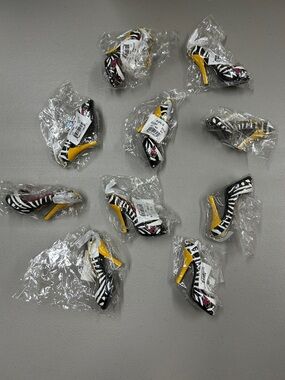 10 NFL Arizona Cardinals Zebra Print High Heel Shoe Christmas Tree Ornaments NWT